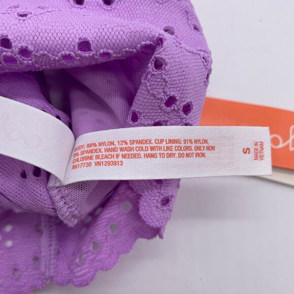 Colsie Women's Eyelet Bralette Purple Size Small - Picture 5 of 5